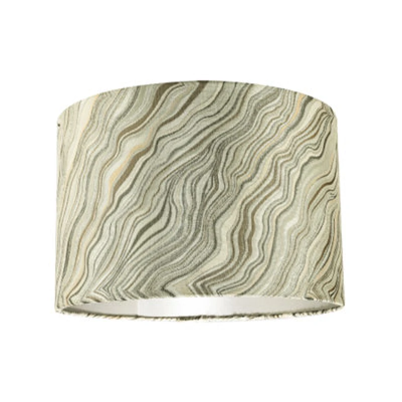 Image of Happy Homewares Modern Textured Silver And Gold Jacquard Lamp Shade With Wavy Design