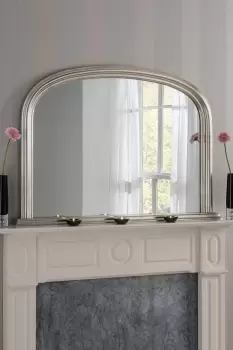 Image of Contemporary Overmantle Mirror Silver 112(w)x77cm(h)
