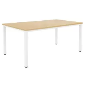 Image of TC Group Fraction Infinity 240 x 120 Meeting Table - Nova Oak with White Legs
