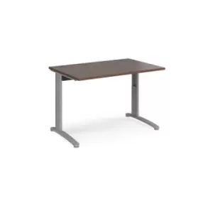 Image of Office Desk Wheelchair Friendly Rectangular Desk 1200mm Walnut Tops With Silver Frames TR10