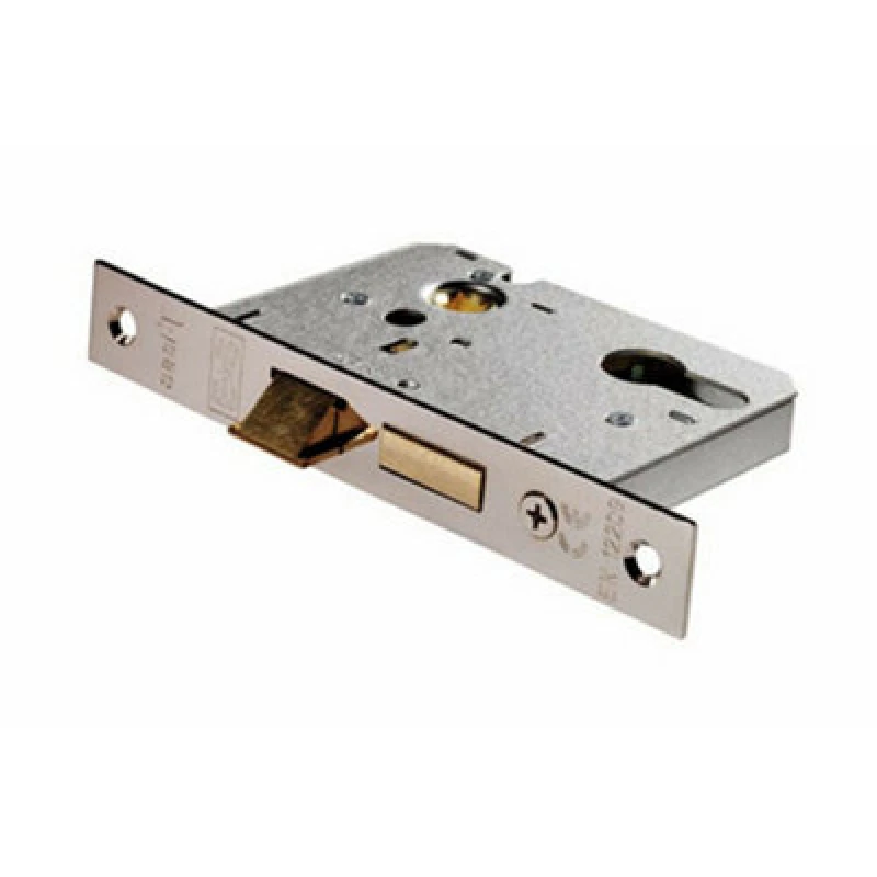 Image of Loops 76mm Contract Euro Profile Sashlock Square Forend Nickel Plated Door Latch Metallics unisex