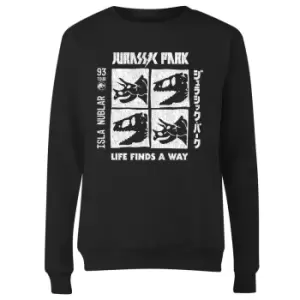 Image of Jurassic Park The Faces Womens Sweatshirt - Black - M
