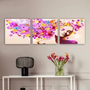 Image of P947081 Multicolor Decorative Canvas Painting (3 Pieces)