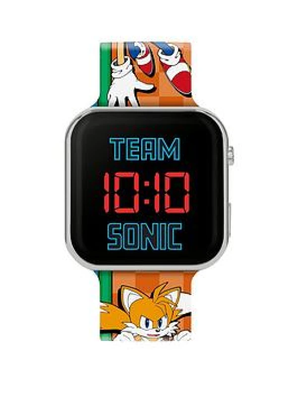 Image of Sonic The Hedgehog LED Strap Watch, Multi, Women Print W0D8F Female