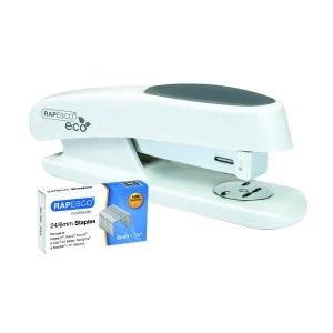 Image of Rapesco Eco Sting Ray Half Strip Stapler White 1483
