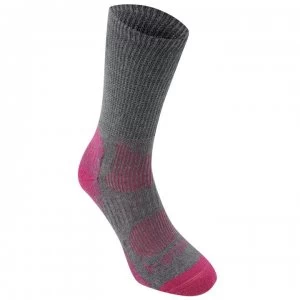 Image of Karrimor Merino Fibre Lightweight Walking Socks Ladies - Grey/Fuchsia