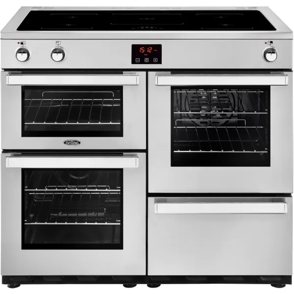 Image of Belling Cookcentre 100Ei Professional 100cm Electric Induction Range Cooker - Stainless steel