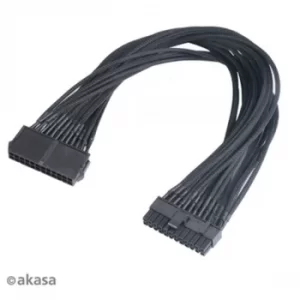 Image of Akasa FLEXA P24 24-Pin ATX PSU (F) to 24-Pin ATX PSU (M) 0.40m Black Mesh Sleeved Retail Packaged Internal Extension Cable