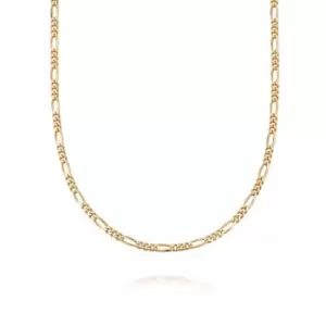 Image of Essentials Figaro Chain 18ct Gold Plated Necklace FCSL_GP