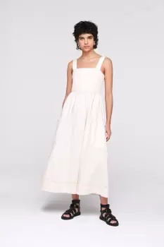 Image of Heef Pinafore Mini Dress, Ecru / UK 6