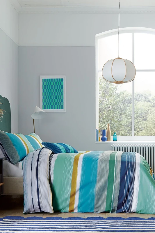 Image of Helena Springfield Helena Springfield 'Carrie' Cotton Duvet Cover Set in Blue Size: Double Blue Double Unisex 5016709702065