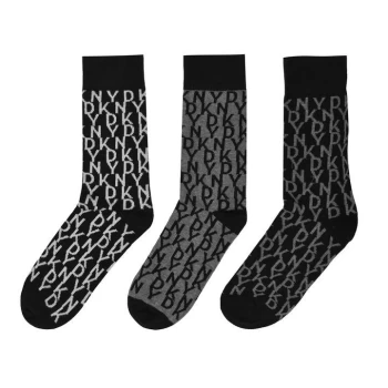 Image of DKNY 3 Pack Fulton Socks Mens - Black