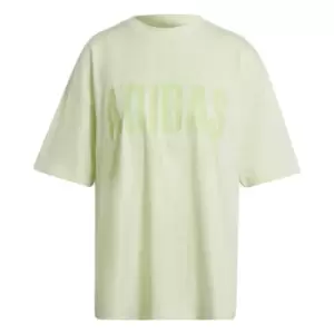 Image of adidas Essentials Repeat adidas Logo Oversized T-Shirt Wo - Almost Lime / Almost Lime