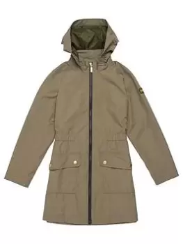 Image of Barbour International Girls Dundrod Showerproof Jacket - Harley Green, Harley Green, Size 14-15 Years, Women