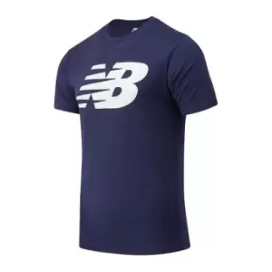 Image of New Balance Stacked Logo T Shirt Mens - Blue
