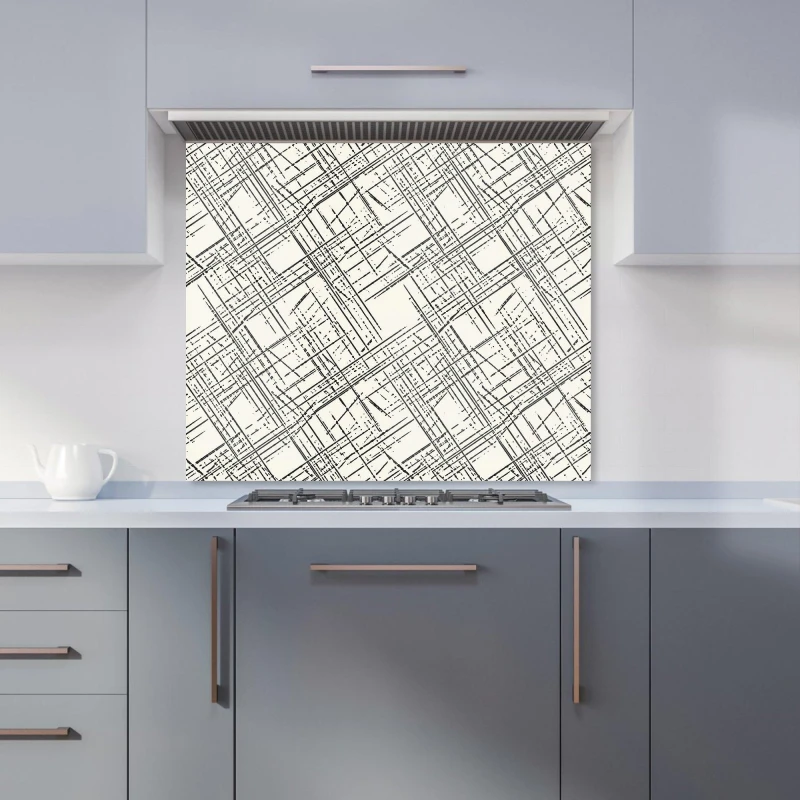 Image of Warren Reed - Designer Monochrome Distressted Pattern Kitchen Splashback in Grey Size: 700mm x 650mm Grey Unisex 700mm x 650mm