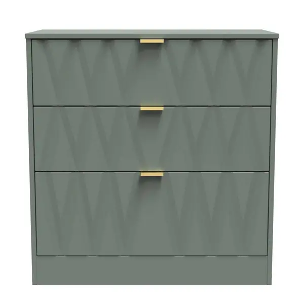Image of Welcome Furniture Ready Assembled Las Vegas 3 Drawer Deep Chest In Reed Green LVF049RGRG