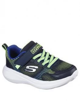 Image of Skechers Boys Go Run Fast Strap Trainer - Navy/Lime