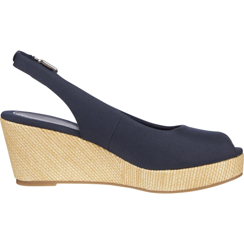 Image of Tommy Hilfiger Iconic Elba Sling Back Wedges Des Sky female 6.5 (40)