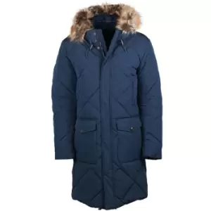 Image of Barbour Mens Dalbigh Parka Quilted Jacket Navy/Olive Night Medium