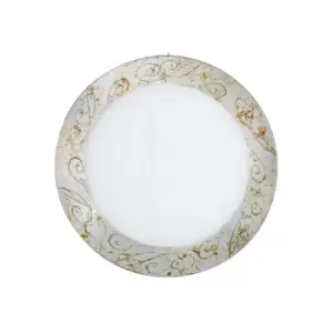 Image of Serena Glass Decorative Flush Ceiling Light 3 Light Chrome