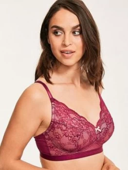 Image of Figleaves Juliette Lace Bralette - Mulberry