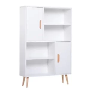 Image of Homcom Sideboard Bookshelf with Two Doors White