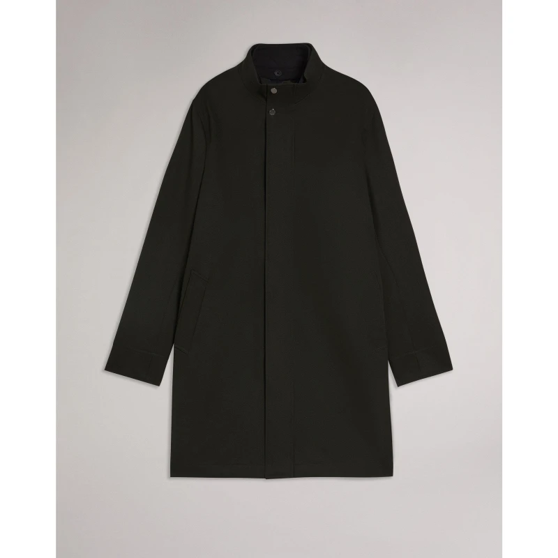 Image of Ted Baker Mens FunnelCoat Overcoat Dk-Green male S (2)