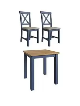 Image of K-Interiors Fontana Table And 2 Chairs - Blue