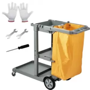 Image of VEVOR Janitorial Trolley Cleaning Cart with PVC Bag for Housekeeping Office