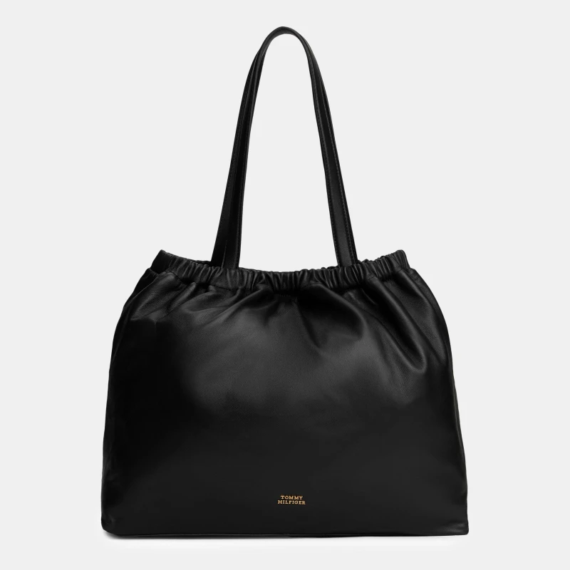 Image of Tommy Hilfiger Womens Leather Tote Bag Black female One Size