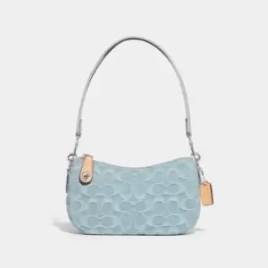 Image of Coach Washed Denim Signature Swinger 20 Bag