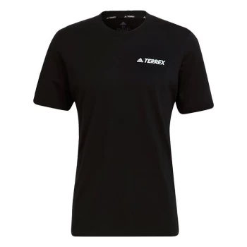 Image of adidas Terrex Mountain Landscape Graphic T-Shirt Mens - Black