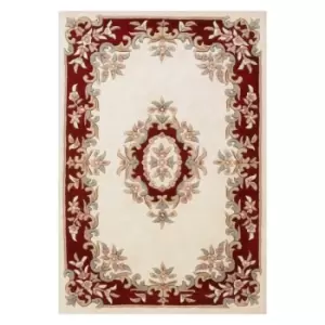 Image of Oriental Weavers Royal Indian Rug Aubusson Ivory Red 80X150cm