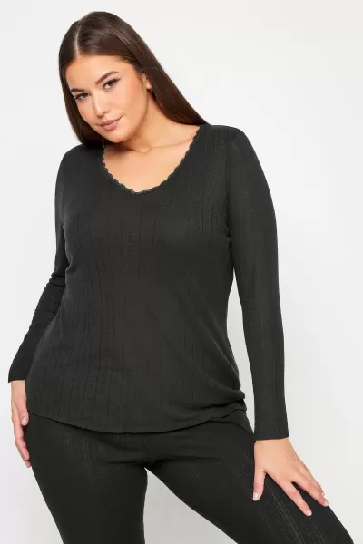 Image of Thermal Pointelle Long Sleeve Top