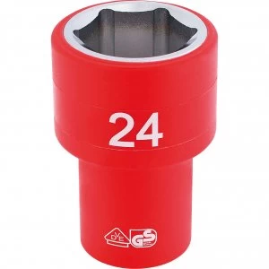 Image of Draper 1/2" Drive VDE Fully Insulated Hexagon Socket Metric 1/2" 24mm