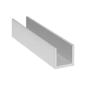 Image of Moderix Anodized Aluminum Profile U Channel Bar Strip - Size 2000 x 20 x 20 x 2m