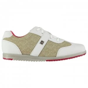 Image of Footjoy Casual Golf Shoes Ladies - White/Tan