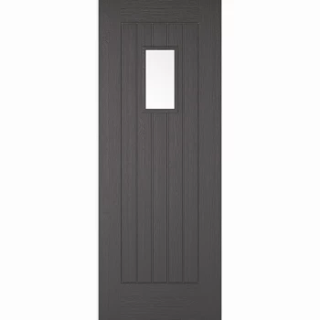 Image of LPD Timber Composite External Door Suffolk Charcoal Grey Glazed - 1981mm x 838mm (33 Inches)