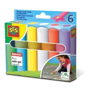 Image of SES CREATIVE Childrens Playground Chalks, 6 Pack, 2 to 12 Years, Multi-colour (02206)