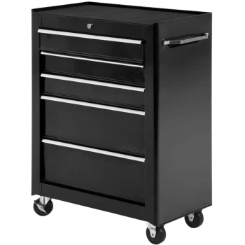 Image of Homcom - 5-Drawer Steel Tool Garage Storage Cabinet Garage Workshop Chest Black