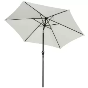 Image of Outsunny Patio Umbrella Parasol Sun Shade Garden Aluminium Cream White 2.7M
