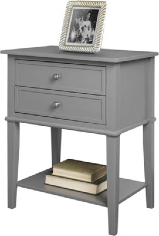 Image of Dorel Franklin Accent Table With 2 Drawers Grey 5062196PCOMUK