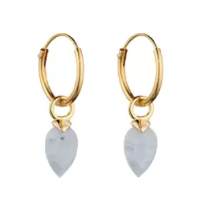 Image of Candy Kite Gold Plated Silver December Birthstone Chalcedony Hoop Earrings
