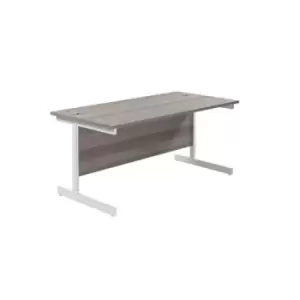 Image of Jemini Rectangular Desk 1600x800mm Grey Oak/White KF823278