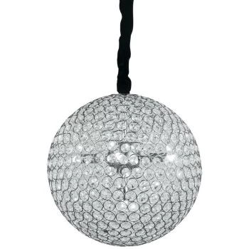Image of Fan Europe Lighting - Fan Europe PLANET 5 Light Spherical Pendant Ceiling Light Chrome, Crystals 35cm