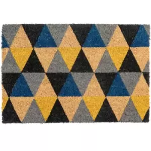 Image of Nicola Spring - Coir Door Mat - 60 x 40cm - Geometric