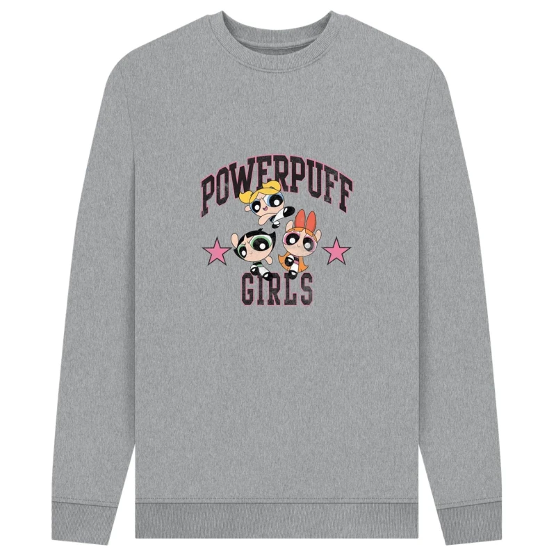 Image of Powerpuff Girls Mens Logo Sweatshirt in Grey Size: Small Grey Male S