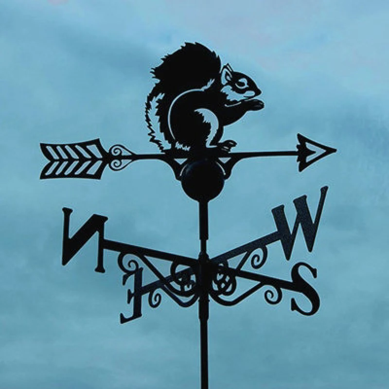 Image of Poppy Forge Squirrel Weathervane - Steel - W65 X H88cm - Black