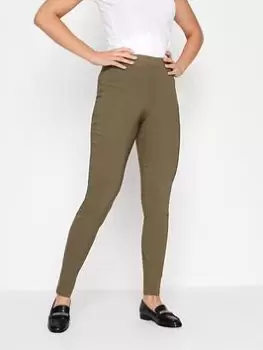 Image of Long Tall Sally Khaki Skinny Bi Stretch 36, Green, Size 24, Women